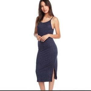 CHASER Drape Back Side Slit Glitter Slip Dress Size M NWT